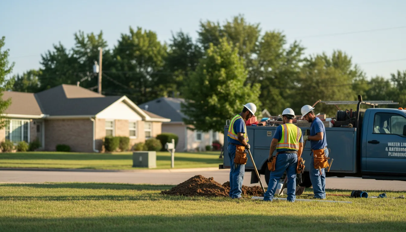 Residential water line and bathroom plumbing service in Holcomb, KS